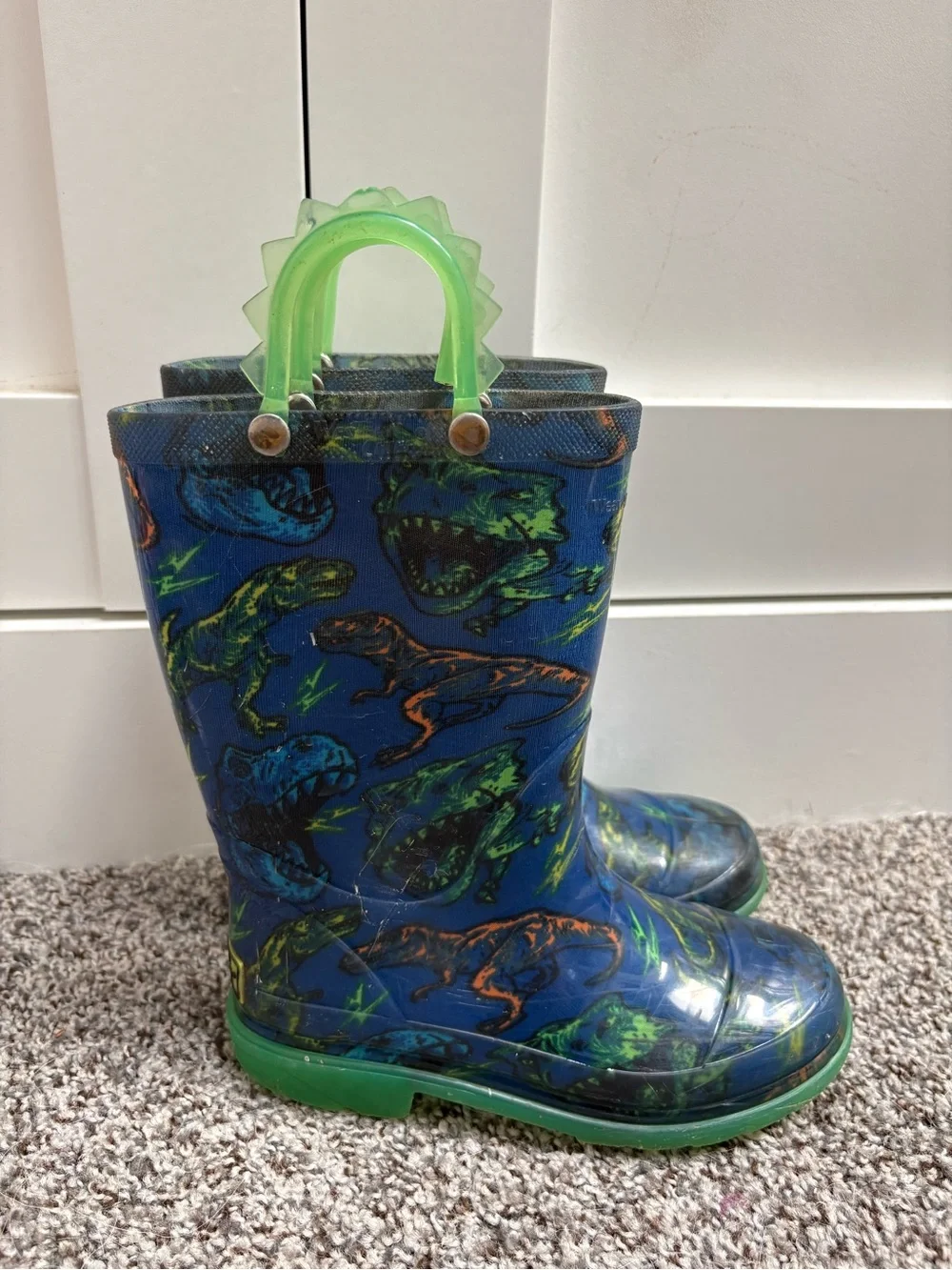 Western Chief Dinosaur Pull On Rainboots Size 11c